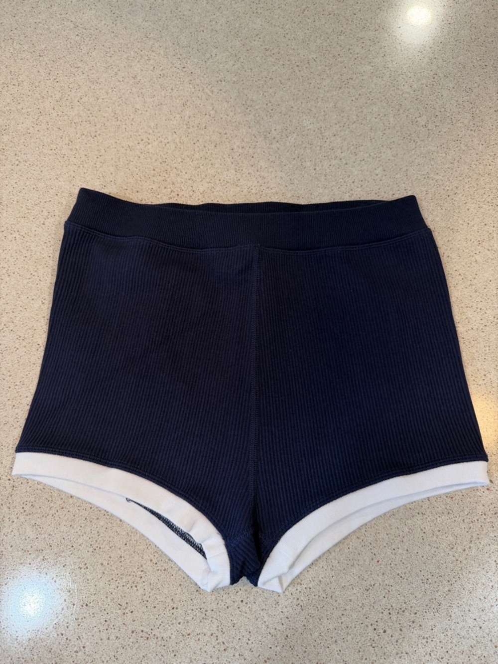 OFFLINE by Aerie Ribbed Shorts Women’s Large Navy Blue High Waist Lounge